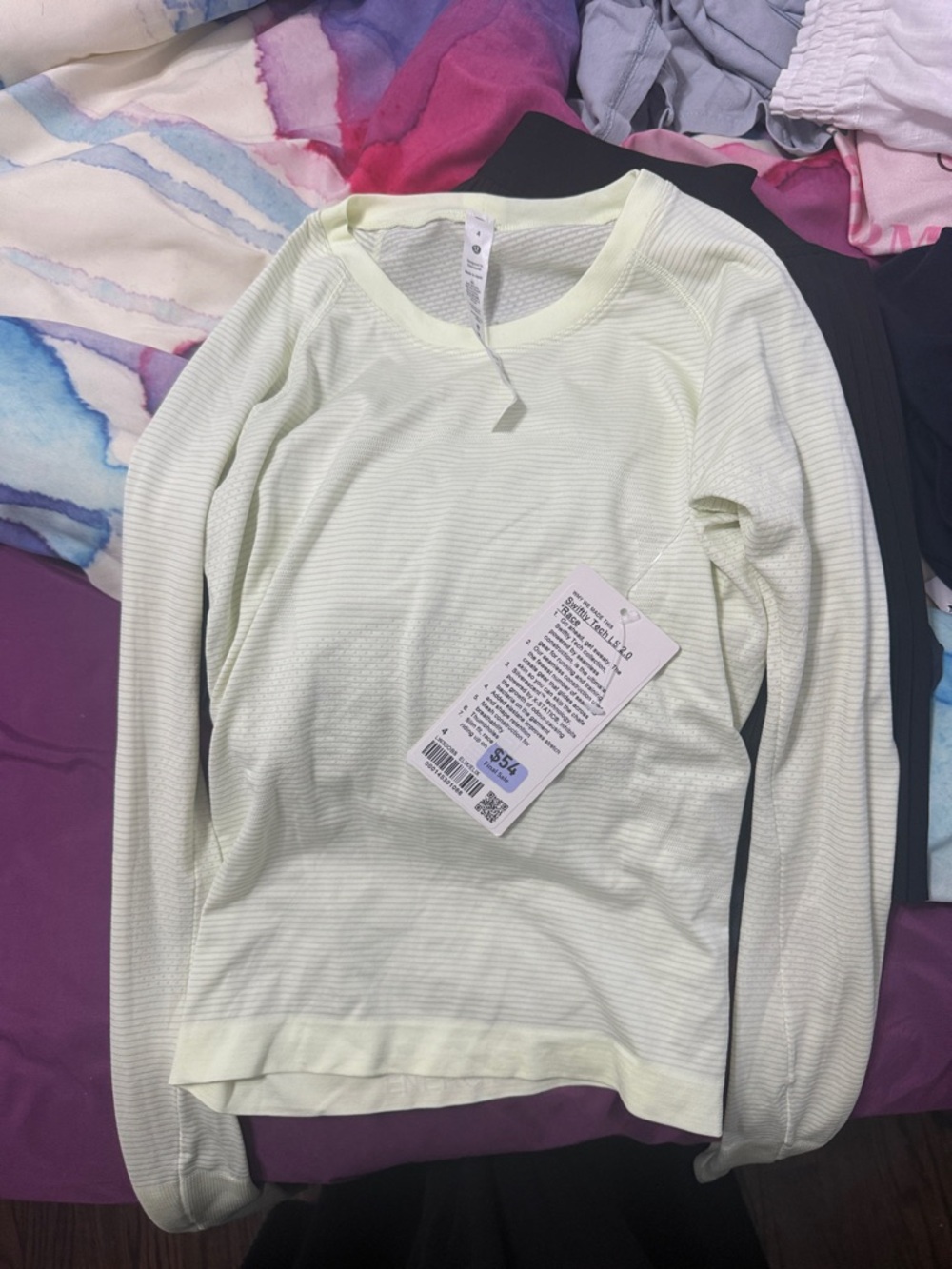 lululemon athletica Pale Mint Ribbed Long Sleeve Top